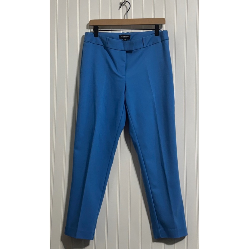 Liz‎ Claiborne Womens 8 Emma Classic Pants Blue Cotton Blend Workwear Trousers